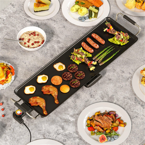 27-inch large electric grill with adjustable temperature