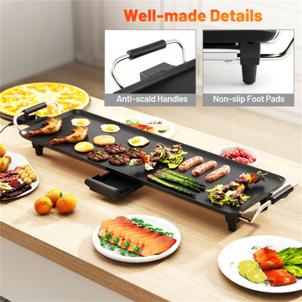 27-inch large electric grill with adjustable temperature