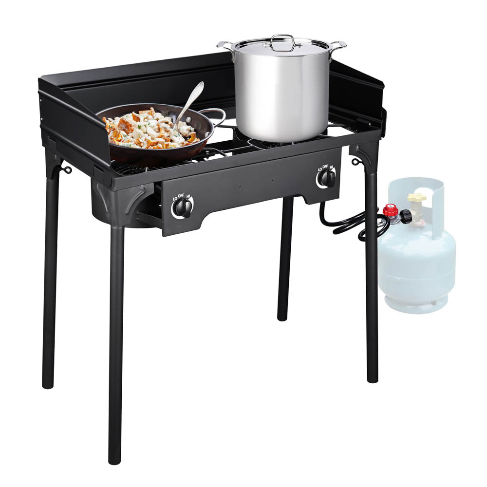 32" Outdoor Burner Double Propane Stove with Stand