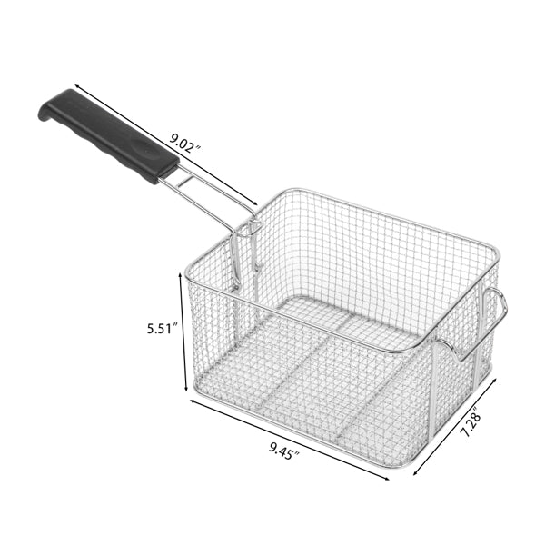 Standard EH101V, 1700W 12.5quart/11.8L electric fryer silver stainless steel single tank/timing/temperature control/ETL power cord