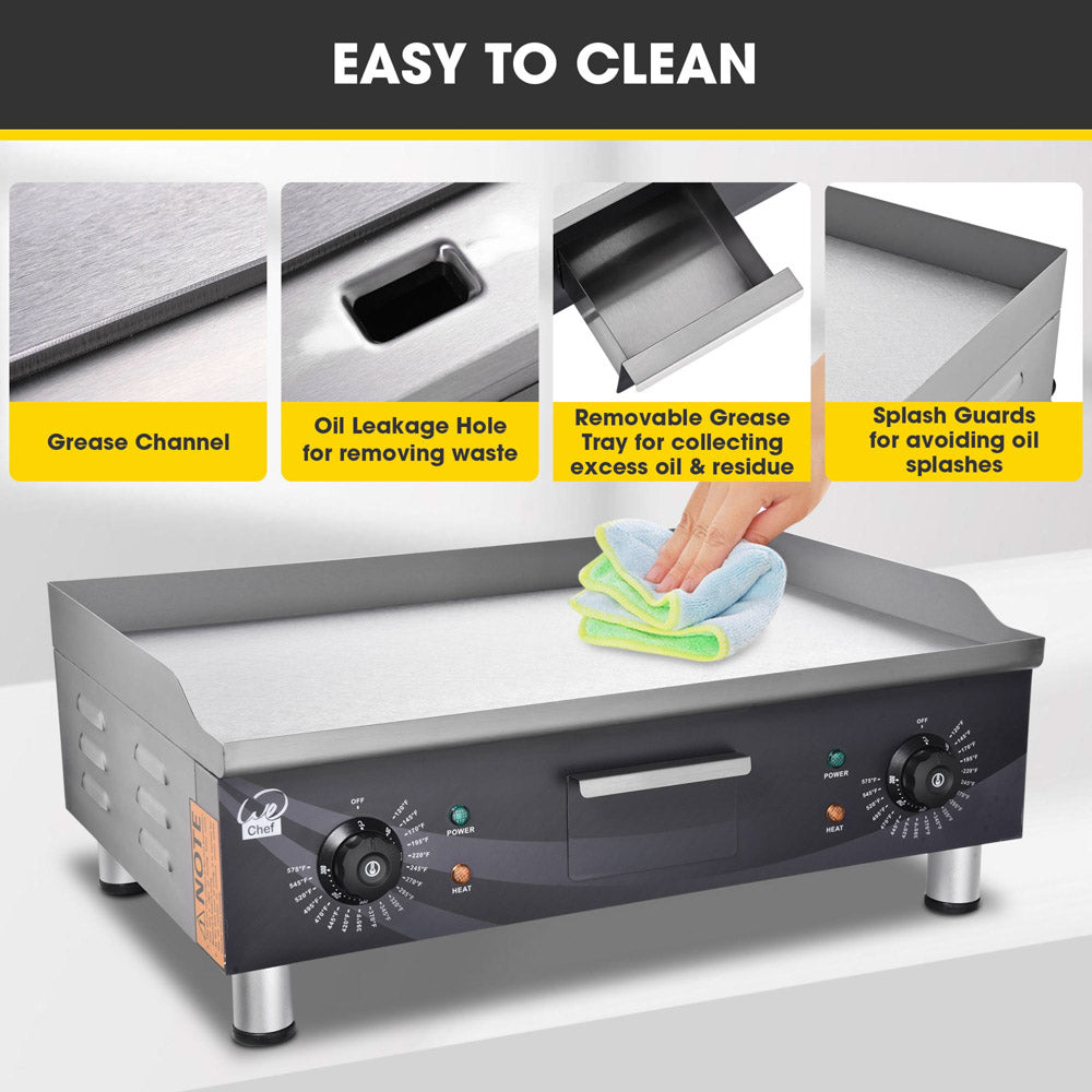 Electric Countertop Griddle Flat Grill 24in 3500W
