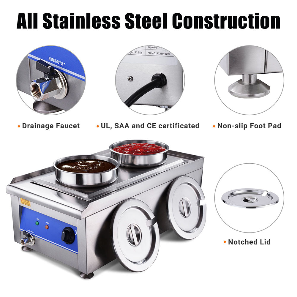 Food Warmer Water Bath Steam Table Stainless Steel