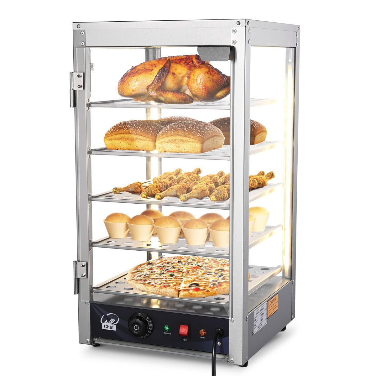 Pizza Food Warmer Commercial Countertop Display Case 5-Tier 15x15x28