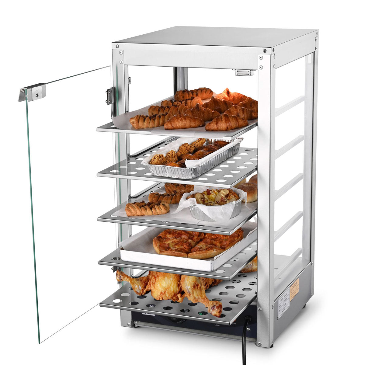 Pizza Food Warmer Commercial Countertop Display Case 5-Tier 15x15x28