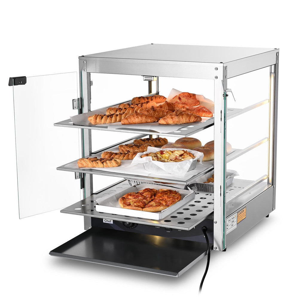 Pizza Food Warmer Commercial Countertop Display Case 3 Tier
