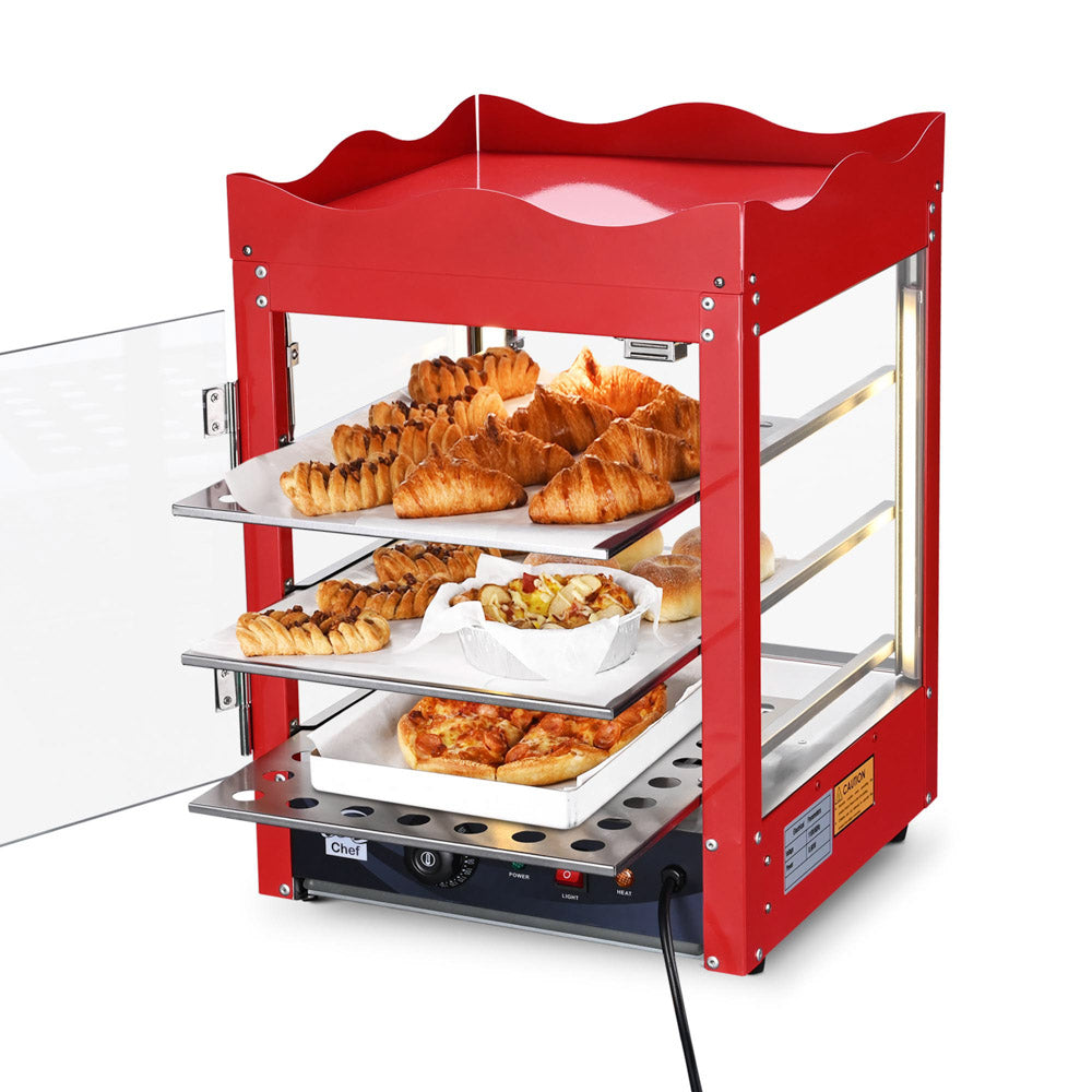 Pizza Food Warmer Commercial Countertop Display Case 3 Tier
