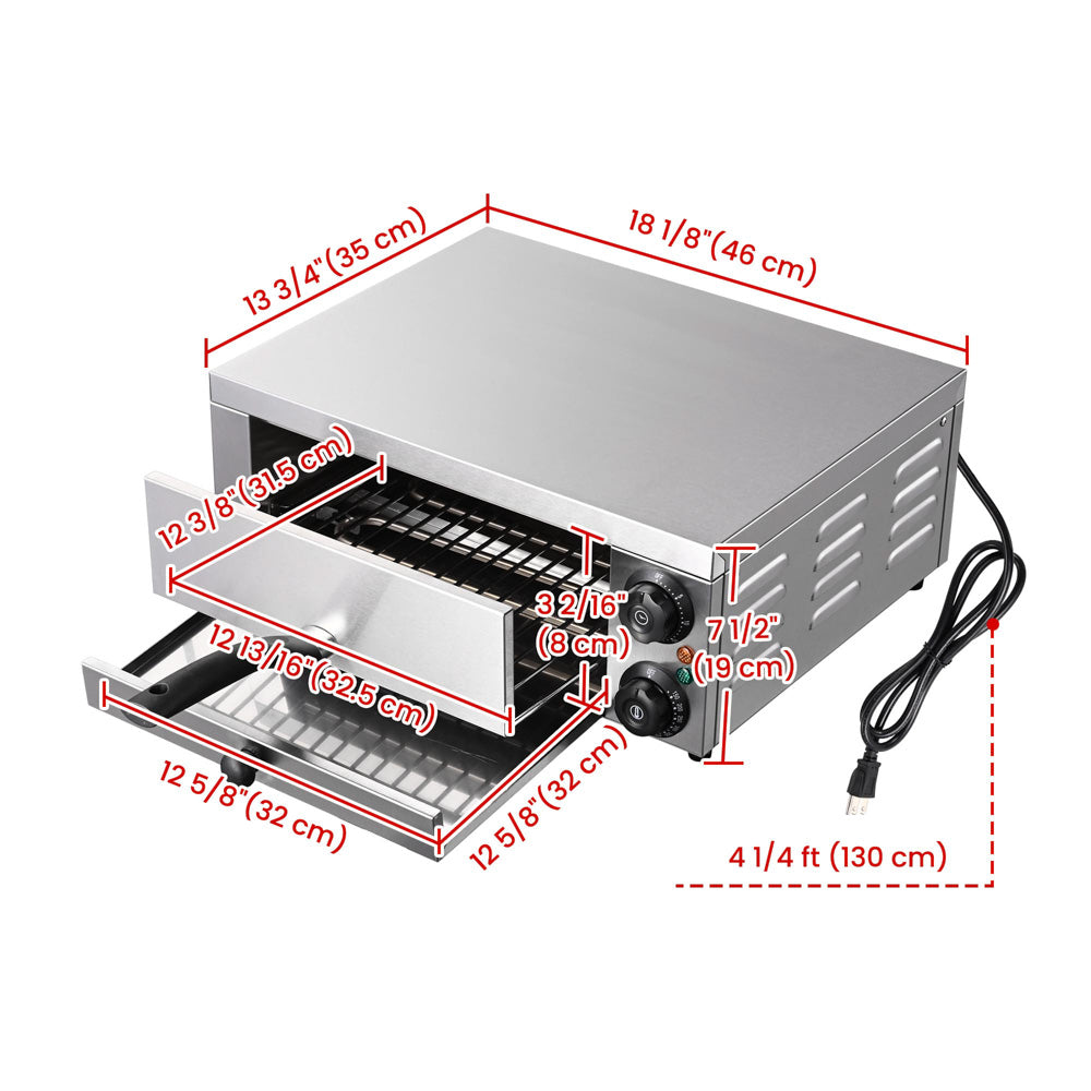 12 inch Countertop Pizza Oven with Timer