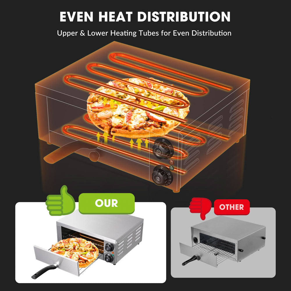 12 inch Countertop Pizza Oven with Timer