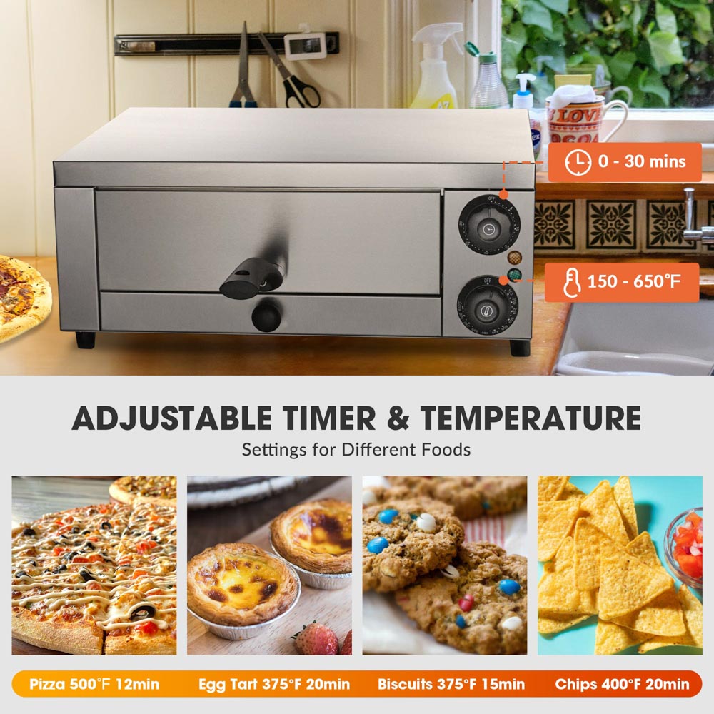 12 inch Countertop Pizza Oven with Timer