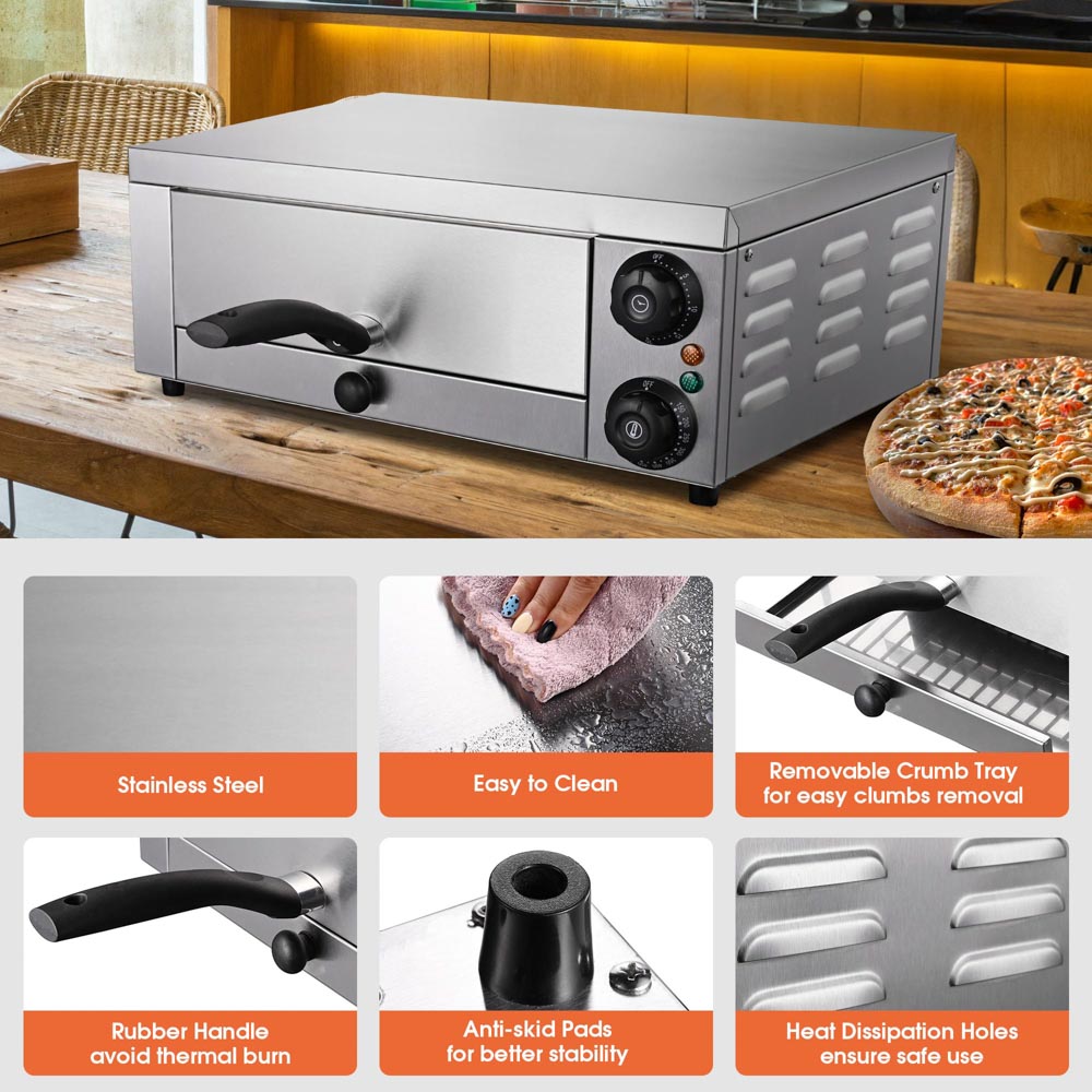 12 inch Countertop Pizza Oven with Timer