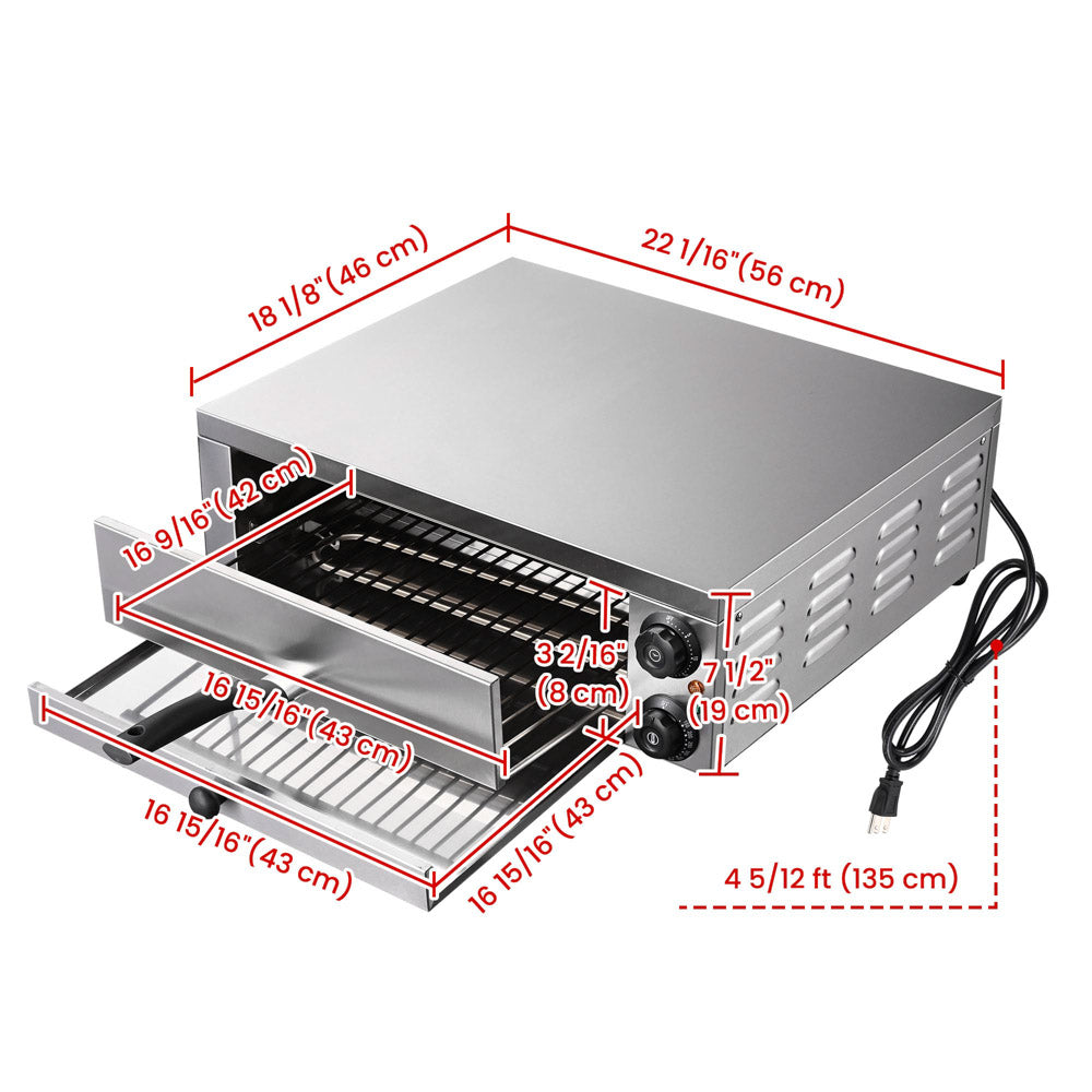 16 inch Countertop Pizza Oven with Timer