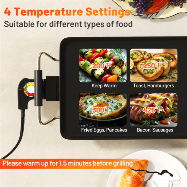 35" Extra-Large Electric Griddle with Adjustable Temperature