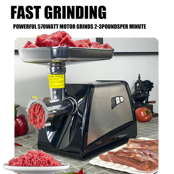 Meat grinder and sausage stuffer, 570 W, stainless steel