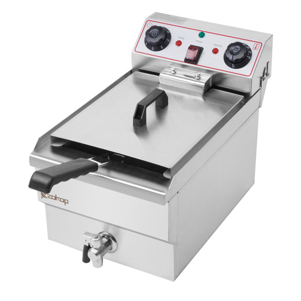 Standard EH101V, 1700W 12.5quart/11.8L electric fryer silver stainless steel single tank/timing/temperature control/ETL power cord