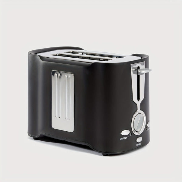 2-slice toaster, fast and even results every time, wide slots fit any size bread, drop-down crumb tray, easy to clean, stainless steel