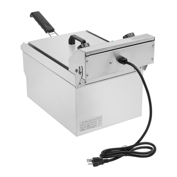 Standard EH101V, 1700W 12.5quart/11.8L electric fryer silver stainless steel single tank/timing/temperature control/ETL power cord