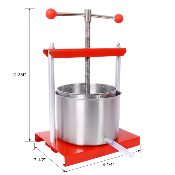 0.53 Gallon Stainless Steel Fruit Wine Manual Press