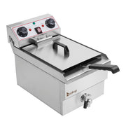Standard EH101V, 1700W 12.5quart/11.8L electric fryer silver stainless steel single tank/timing/temperature control/ETL power cord