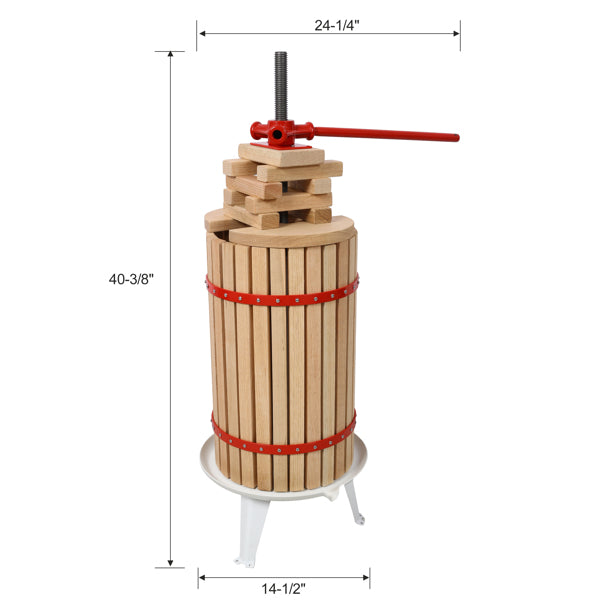 7.9 Gallon Fruit Wine Press – Manual Juicer for Apple, Grape Berry