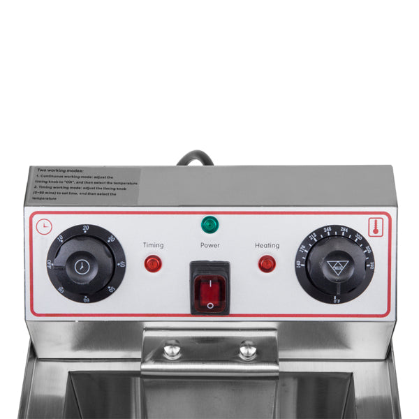 Standard EH101V, 1700W 12.5quart/11.8L electric fryer silver stainless steel single tank/timing/temperature control/ETL power cord