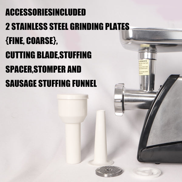 Meat grinder and sausage stuffer, 570 W, stainless steel