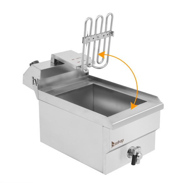 Standard EH101V, 1700W 12.5quart/11.8L electric fryer silver stainless steel single tank/timing/temperature control/ETL power cord