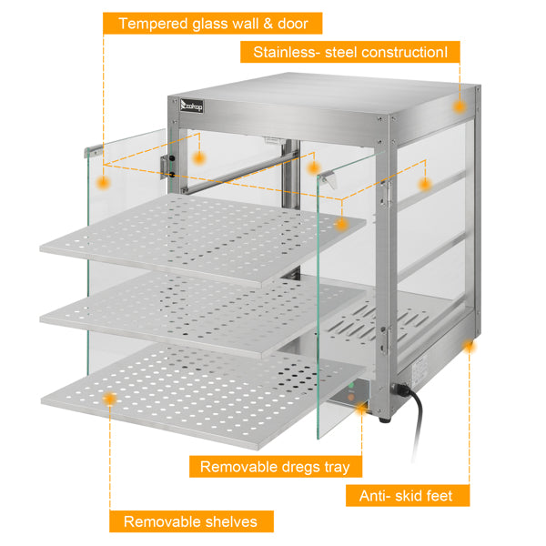 NB-03 Commercial Food Warmer Display Cabinet – 3-Tier