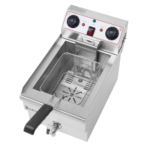 Standard EH101V, 1700W 12.5quart/11.8L electric fryer silver stainless steel single tank/timing/temperature control/ETL power cord