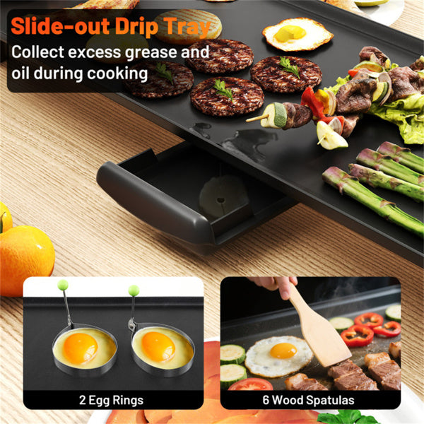 27-inch large electric grill with adjustable temperature